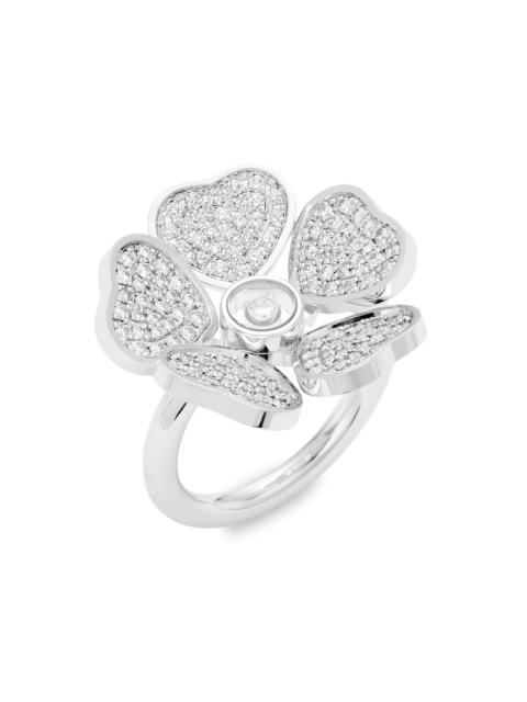 Chopard Happy Hearts Flowers 18K White Gold & Diamond Ring