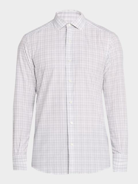 ZEGNA Men's Tonal Plaid Cotton Classic-Fit Sport Shirt