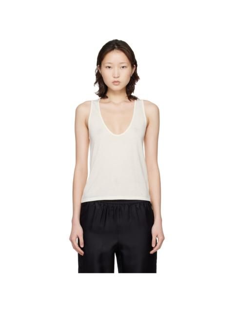White Albia LDS U Neck Tank Top