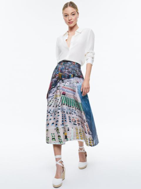 Alice + Olivia EARLA HIGH RISE FLARE SKIRT