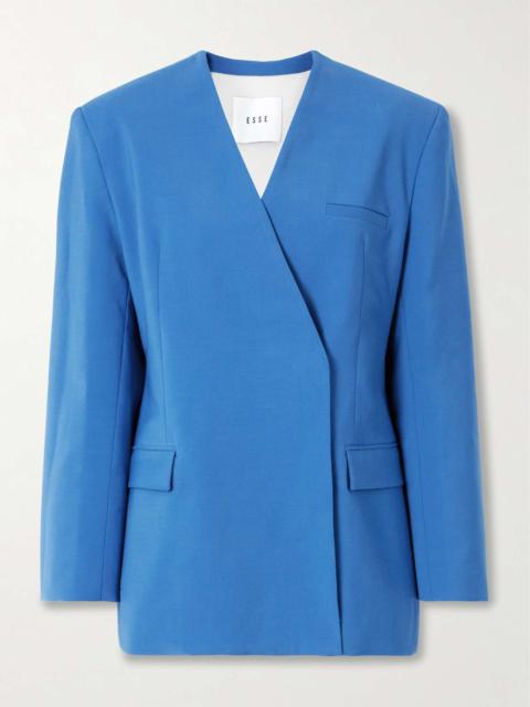 ESSE Studios Homme double-breasted oversized woven blazer Blue