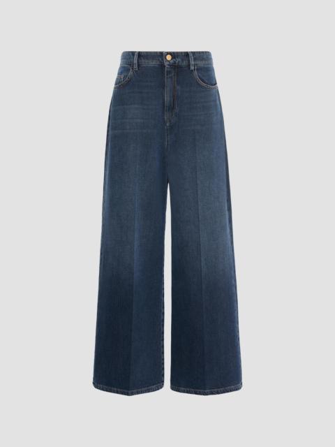 Max Mara Women's Wide, Cotton Denim Jeans - Midnight Blue