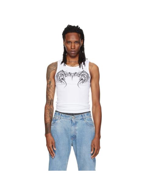 VETEMENTS White Tattoo Tank Top