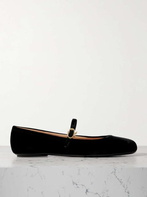 Gianvito Rossi Carla velvet Mary Jane ballet flats Black