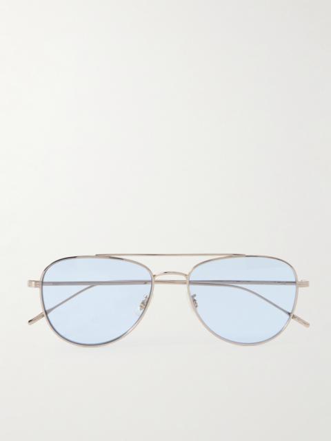 Oliver Peoples Aviator-style Gold-tone Sunglasses