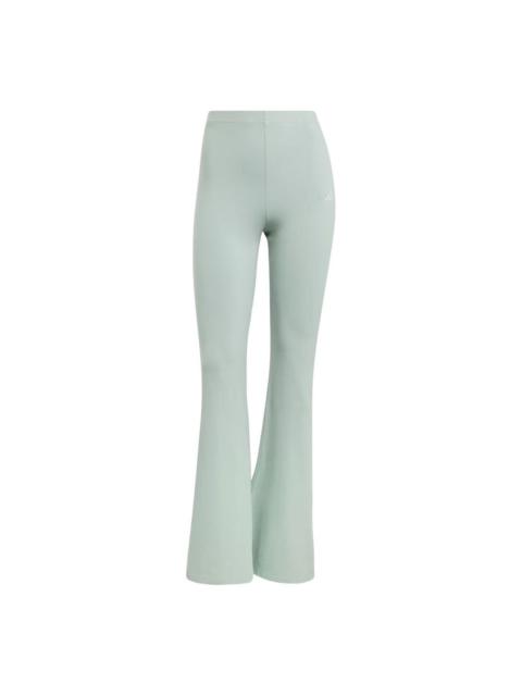 adidas (WMNS) adidas Essentials Small Logo Flared Leggings 'Wonder Sage White' KT0547