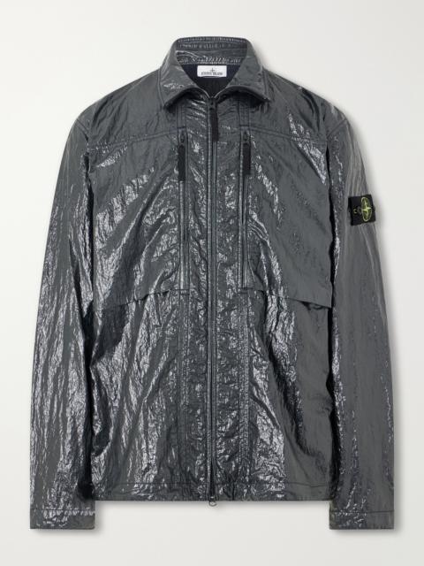 Stone Island Garment-Dyed Nylon Zip-Up Jacket