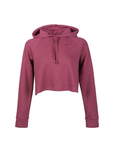 Nike (WMNS) Nike Sportswear Ribbed Hoodie 'Purple Red' CJ2664-528