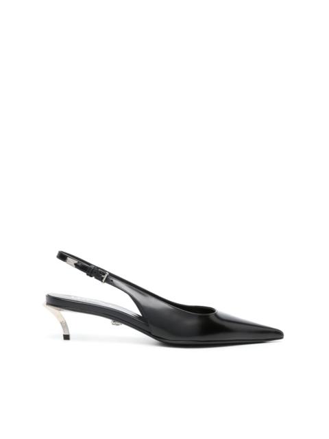 pointed-toe leather pumps