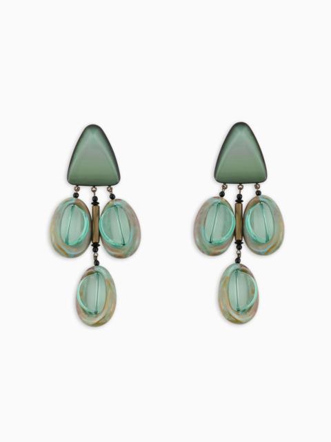 GIORGIO ARMANI Resin clip-on pedant earrings