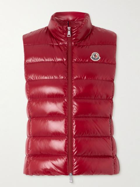 Moncler Ghany quilted shell down vest Red
