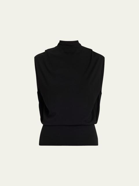 SIMKHAI Juli Draped High-Neck Top
