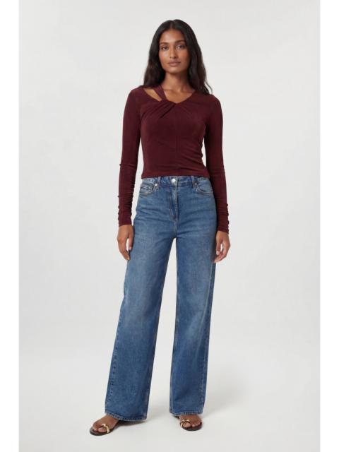 KAREN MILLEN Slinky Crepe Twist Detail Long Sleeve Top
