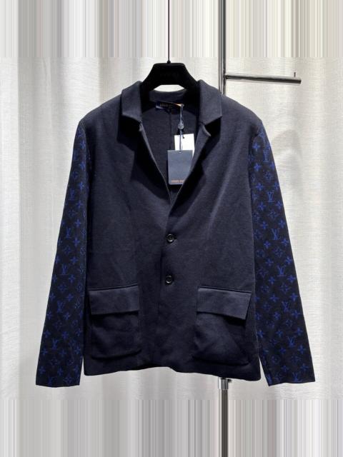 Louis Vuitton Louis Vuitton Black Logo-Print Cuffs Lambswool Sweater