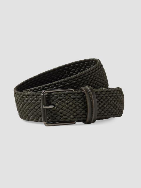 ZEGNA Men's Rayon Belt - Dark Olive Green