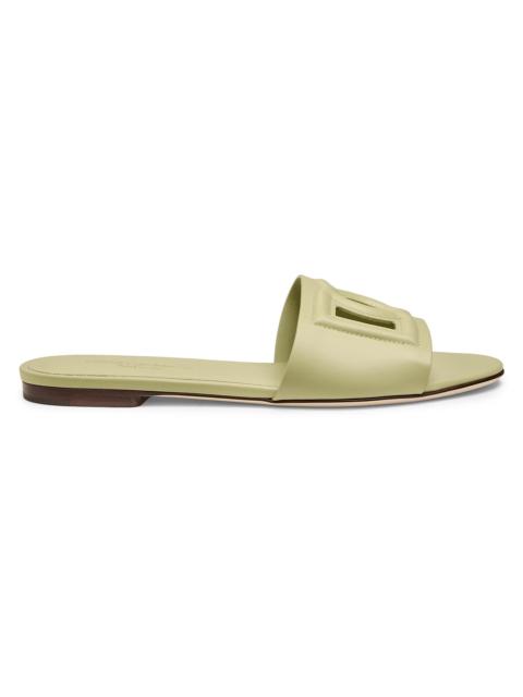 Dolce & Gabbana Women's DG Interlocked Leather Sandals - Salvia