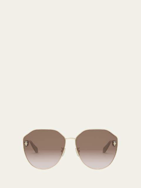 BVLGARI Serpenti Round Metal Sunglasses
