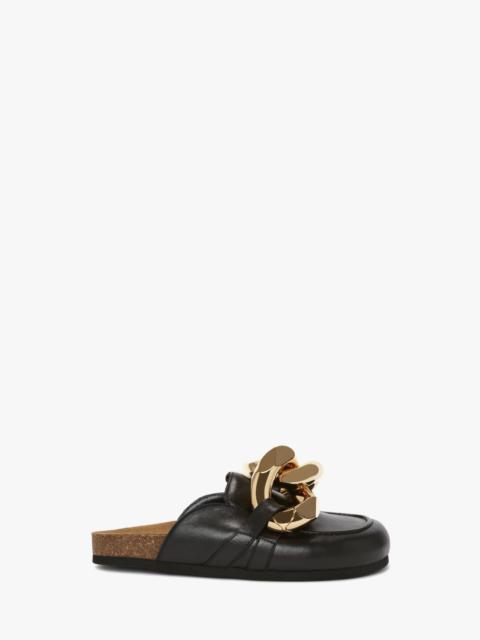 CHAIN LOAFER LEATHER MULES