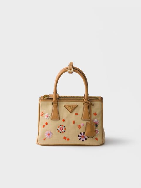 Prada Prada Galleria small canvas and leather embroidered bag