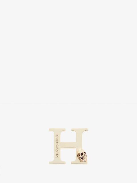 Alexander McQueen Alphabet Sneaker Charm in Pale Gold