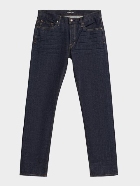 TOM FORD Men's Dark Rinse Selvedge Straight-Fit Jeans