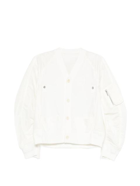sacai zip-pocket cardigan