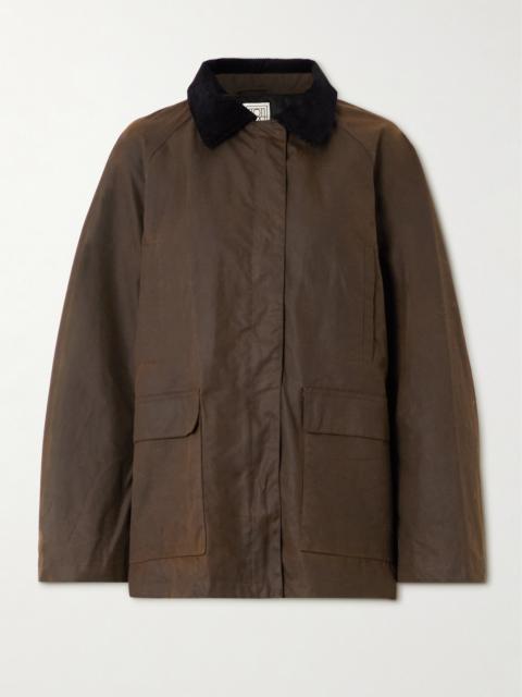 TOTEME Oversized Corduroy-trimmed Waxed Organic Cotton Jacket