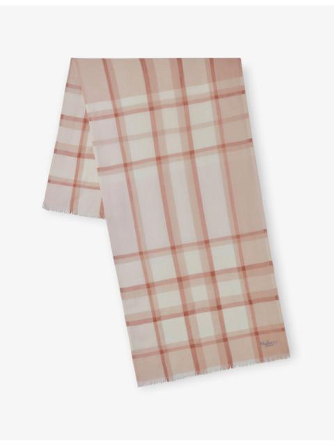 Mulberry Mega Check-Print Wool and Cashmere Scarf