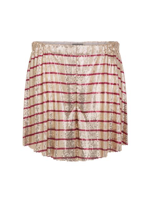 rabanne Striped Metallic Mesh Shorts stripe