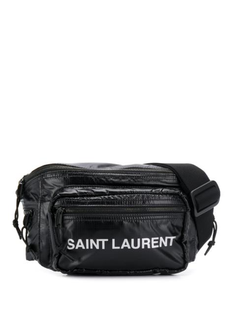 SAINT LAURENT logo printed padded belt bag