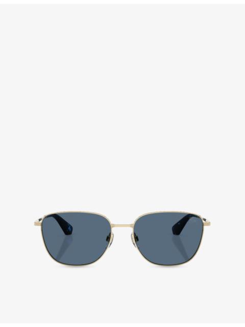 Burberry BE3171 Square-Frame Metal Sunglasses