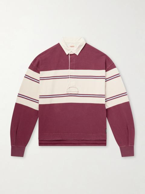 Kapital BIG Striped Cotton-Jersey Polo Shirt