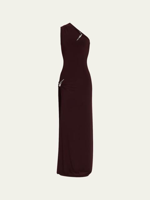 GRACE LING One-Shoulder Claw Slit Gown