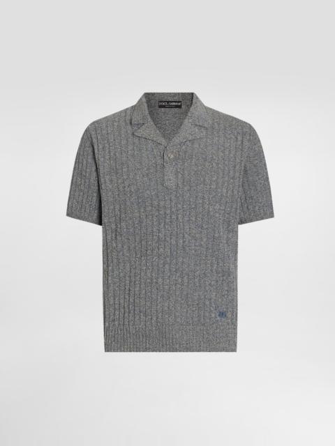 Dolce & Gabbana Ribbed cotton and linen polo shirt