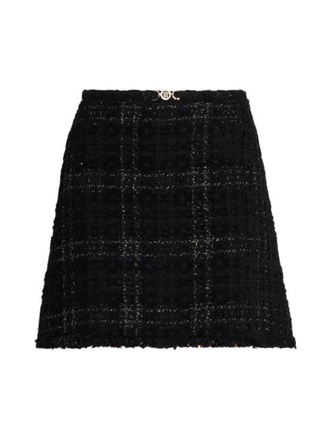 VERSACE Women's Cotton-Blend Tweed Miniskirt - Black