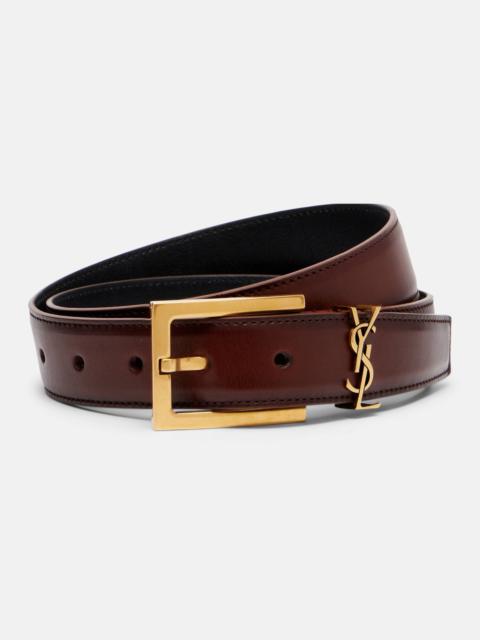 SAINT LAURENT Cassandre leather belt