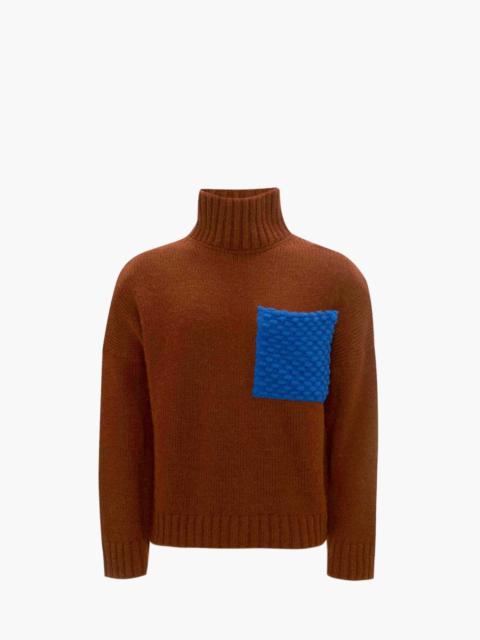 POPCORN PATCH POCKET TURTLENECK JUMPER