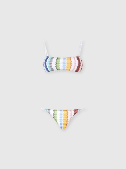 Missoni Zig zag tulle bikini with bandeau top
