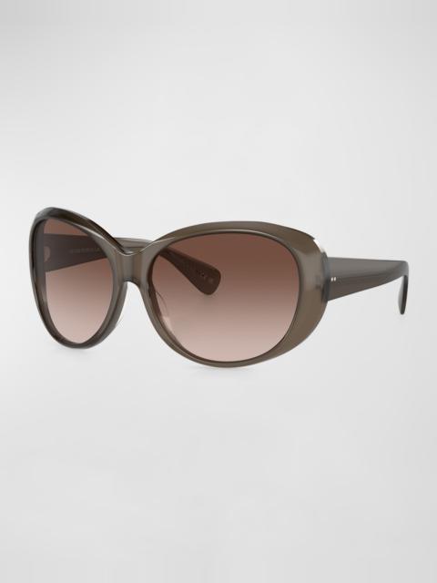 Maridan Gradient Acetate & Plastic Round Sunglasses