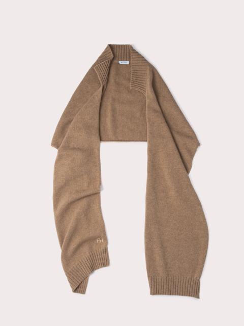 BY FAR Collar Scarf Walnut Wool