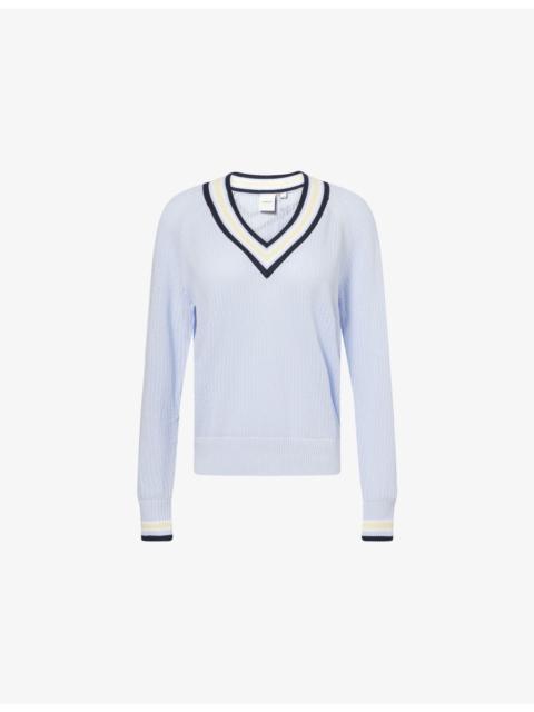 VARLEY Maurice V-Neck Knitted Cotton Jumper