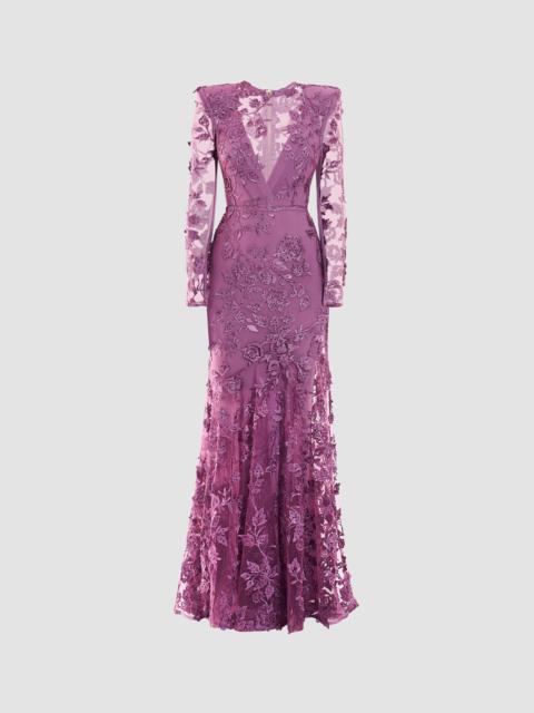 ZHIVAGO Women's Poetry Remains Embroidered Mermaid Gown - Mauve