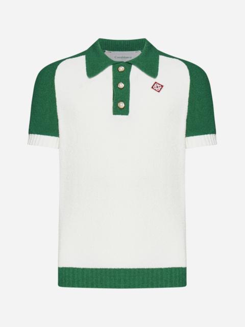 CASABLANCA Color-block boucle polo shirt