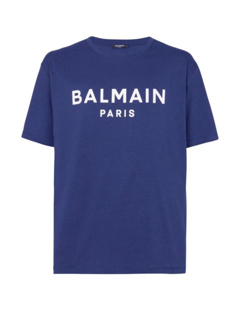 Eco-responsible cotton t-shirt with Balmain logo print