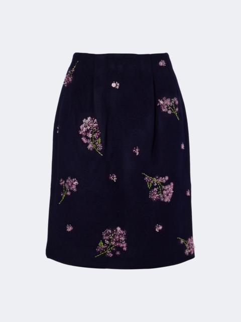 SHUSHU/TONG Embellished wool pencil skirt