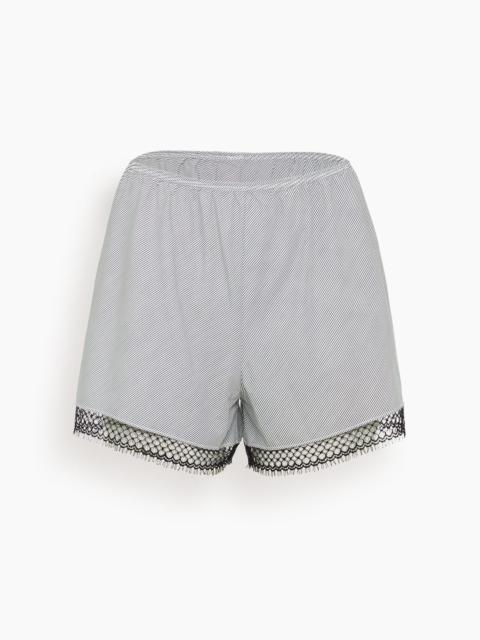 MARIA McMANUS Lace Bias Short in Pinstripe Black/White