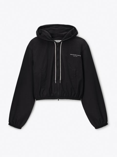 Alexander Wang CRYSTAL DRAWCORD SHRUNKEN HOODIE JACKET