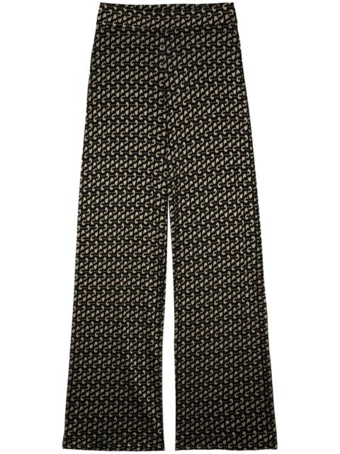 STINE GOYA Magic logo-print high-rise trousers