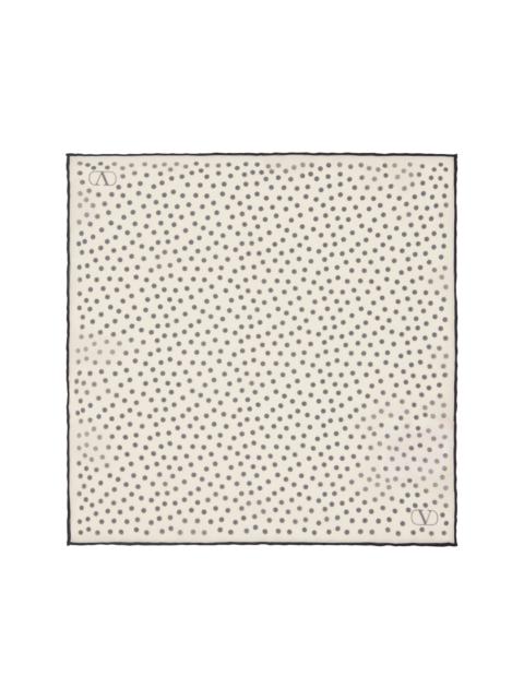 Valentino Beige Chez Valentino Silk Pocket Square