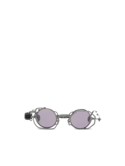 Kuboraum textured round-frame sunglasses